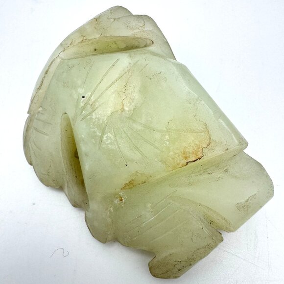 Jade Carved Chinese Diety Figurine Rustic Stone Antique 19 c - Picture 10 of 10